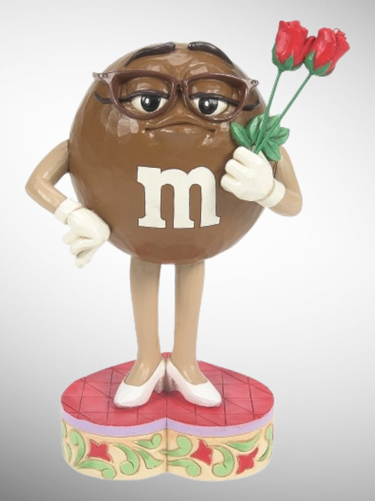 Jim Shore M&M's Collection - Sweet Sentiments Brown Roses Figurine - PREORDER