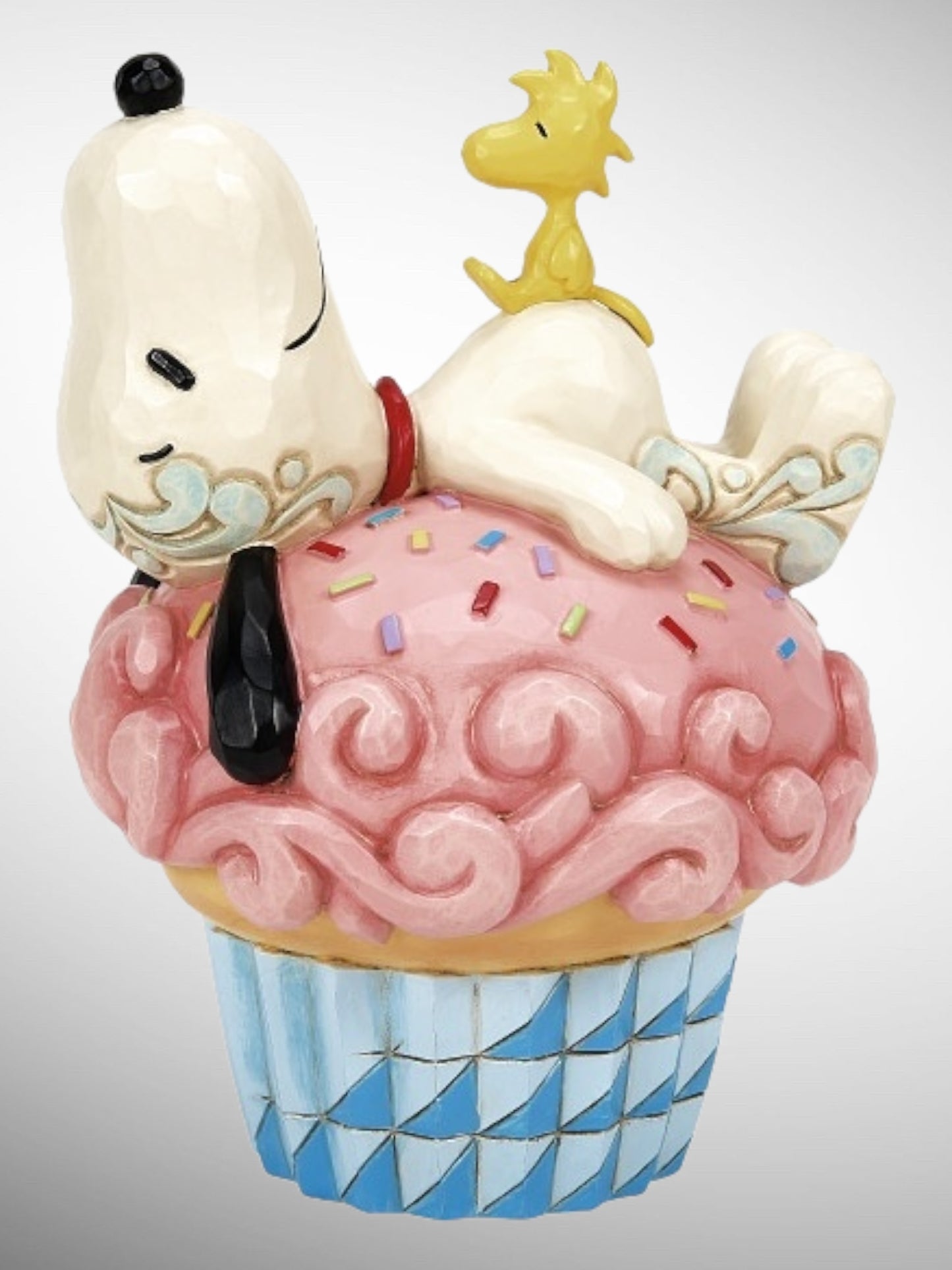 Jim Shore Peanuts - Sprinkle Snooze Snoopy Woodstock Cupcake Figurine - PREORDER