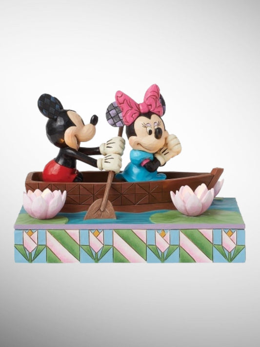 Jim Shore Disney Traditions - Row-Mance Is In The Air Mickey Minnie LED Figurine - PREORDER