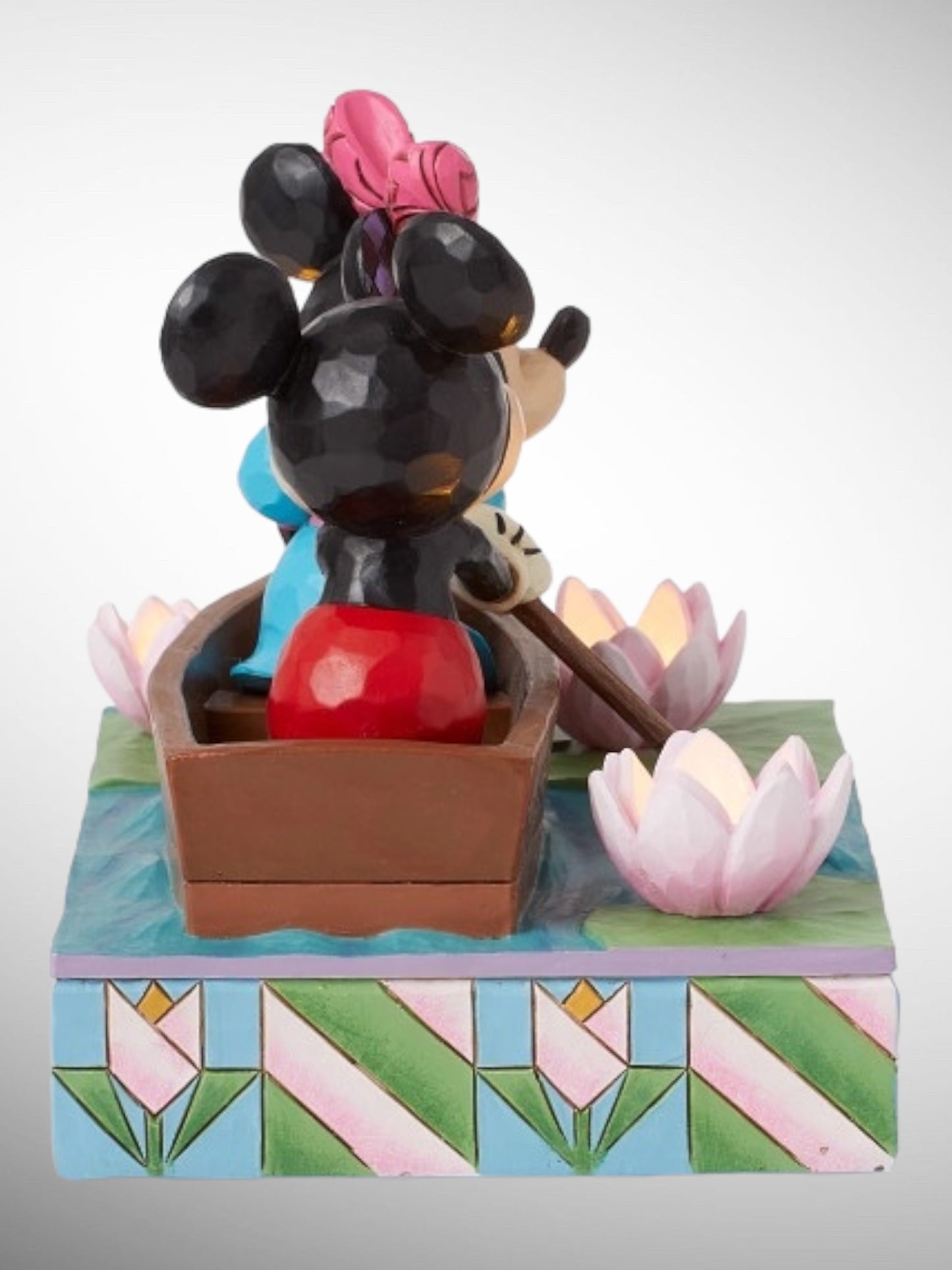 Jim Shore Disney Traditions - Row-Mance Is In The Air Mickey Minnie LED Figurine - PREORDER