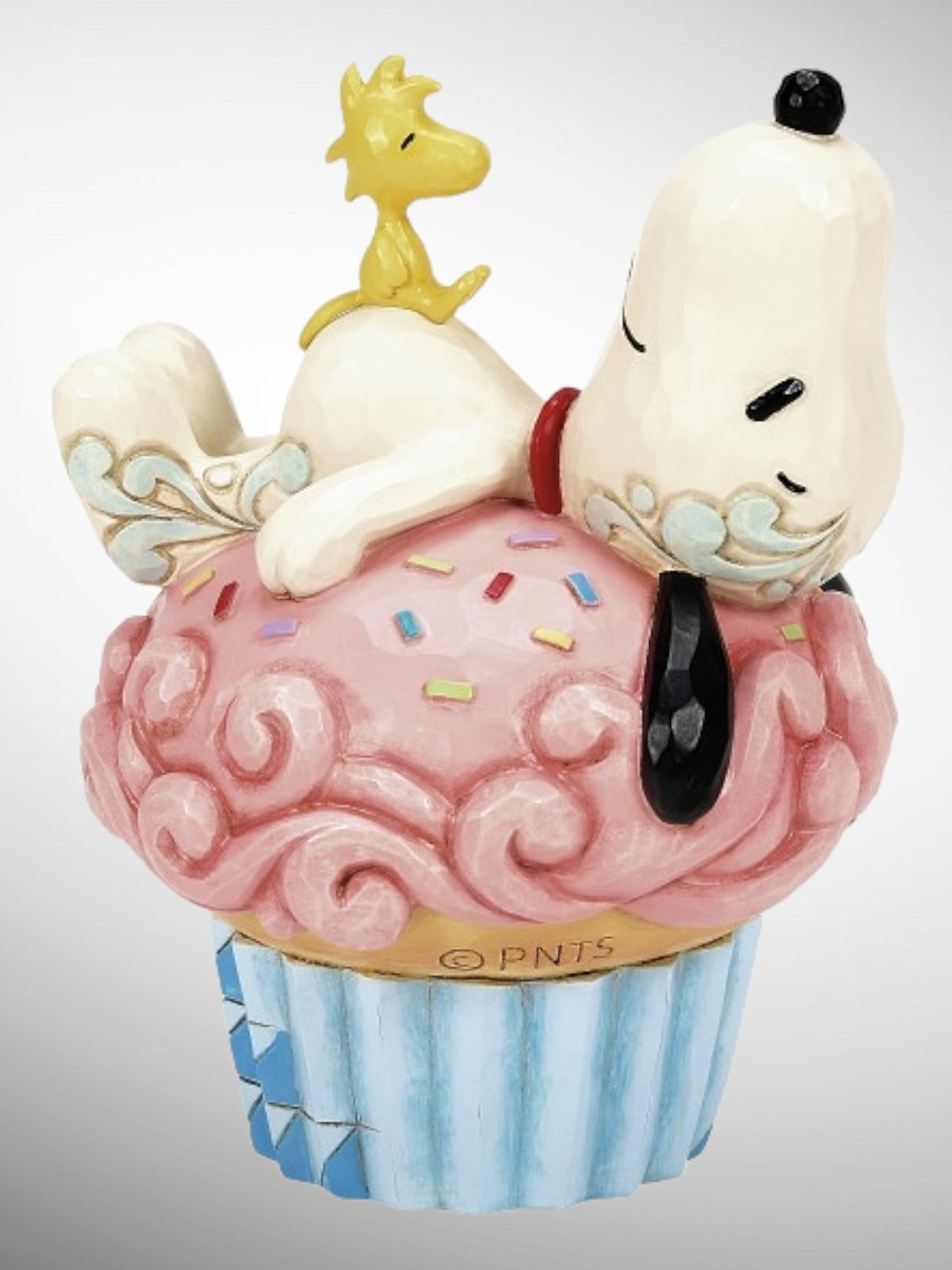 Jim Shore Peanuts - Sprinkle Snooze Snoopy Woodstock Cupcake Figurine - PREORDER