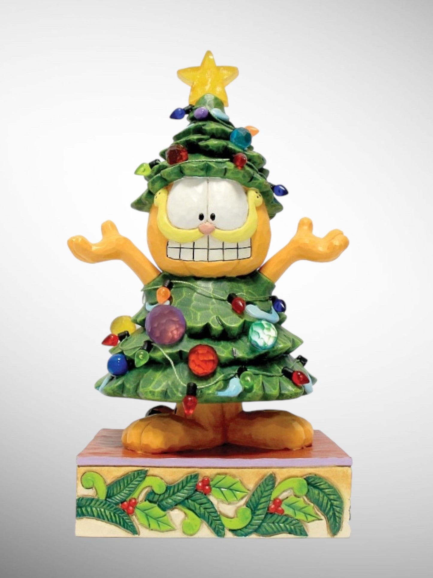 Jim Shore Garfield - Dressed Up For the Holidays Christmas Tree Figurine - PREORDER