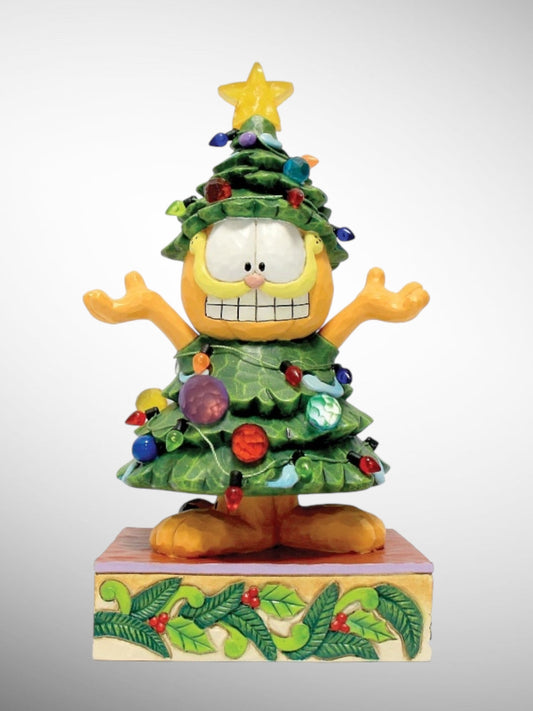 Jim Shore Garfield - Dressed Up For the Holidays Christmas Tree Figurine - PREORDER