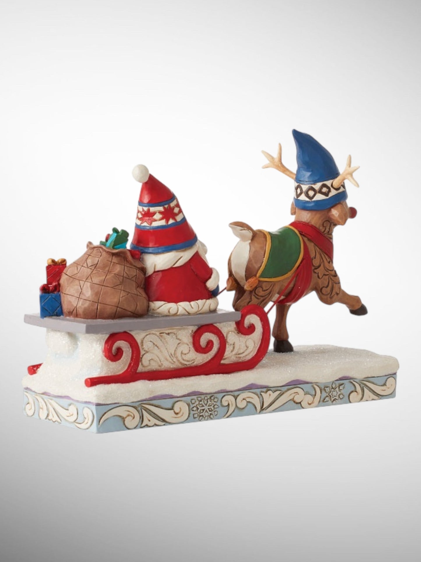 Jim Shore Heartwood Creek - Traveling Toward Christmas Reindeer & Gnome Sled Figurine