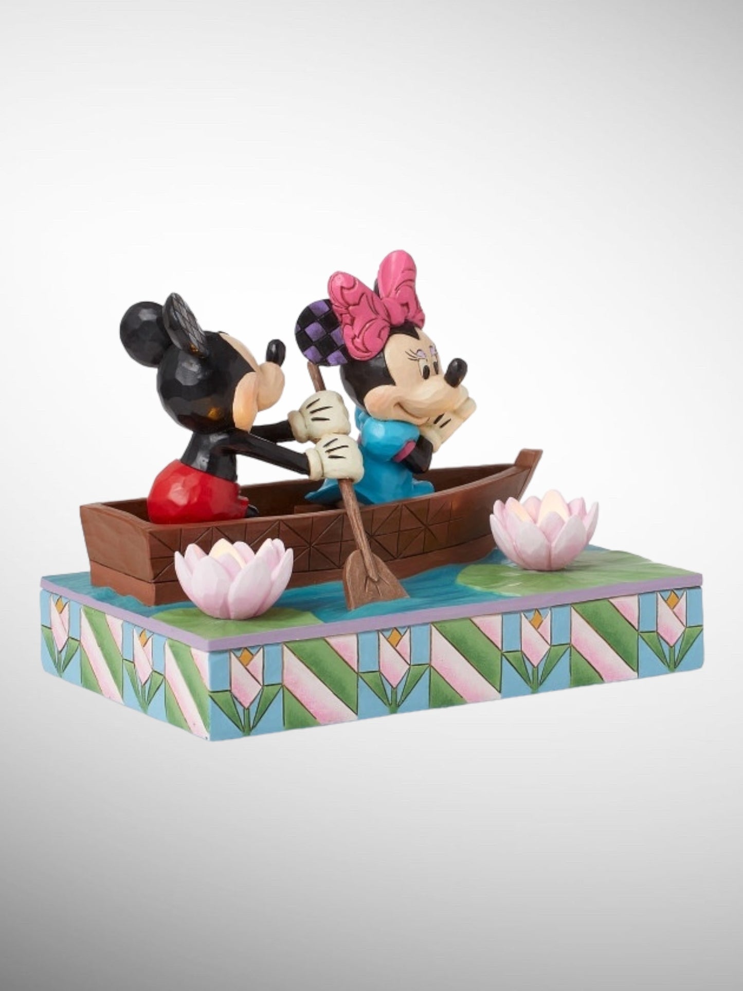 Jim Shore Disney Traditions - Row-Mance Is In The Air Mickey Minnie LED Figurine - PREORDER