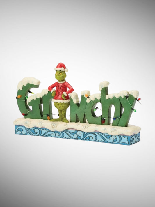 Jim Shore Dr. Seuss The Grinch - Grinchy Word Figurine - PREORDER