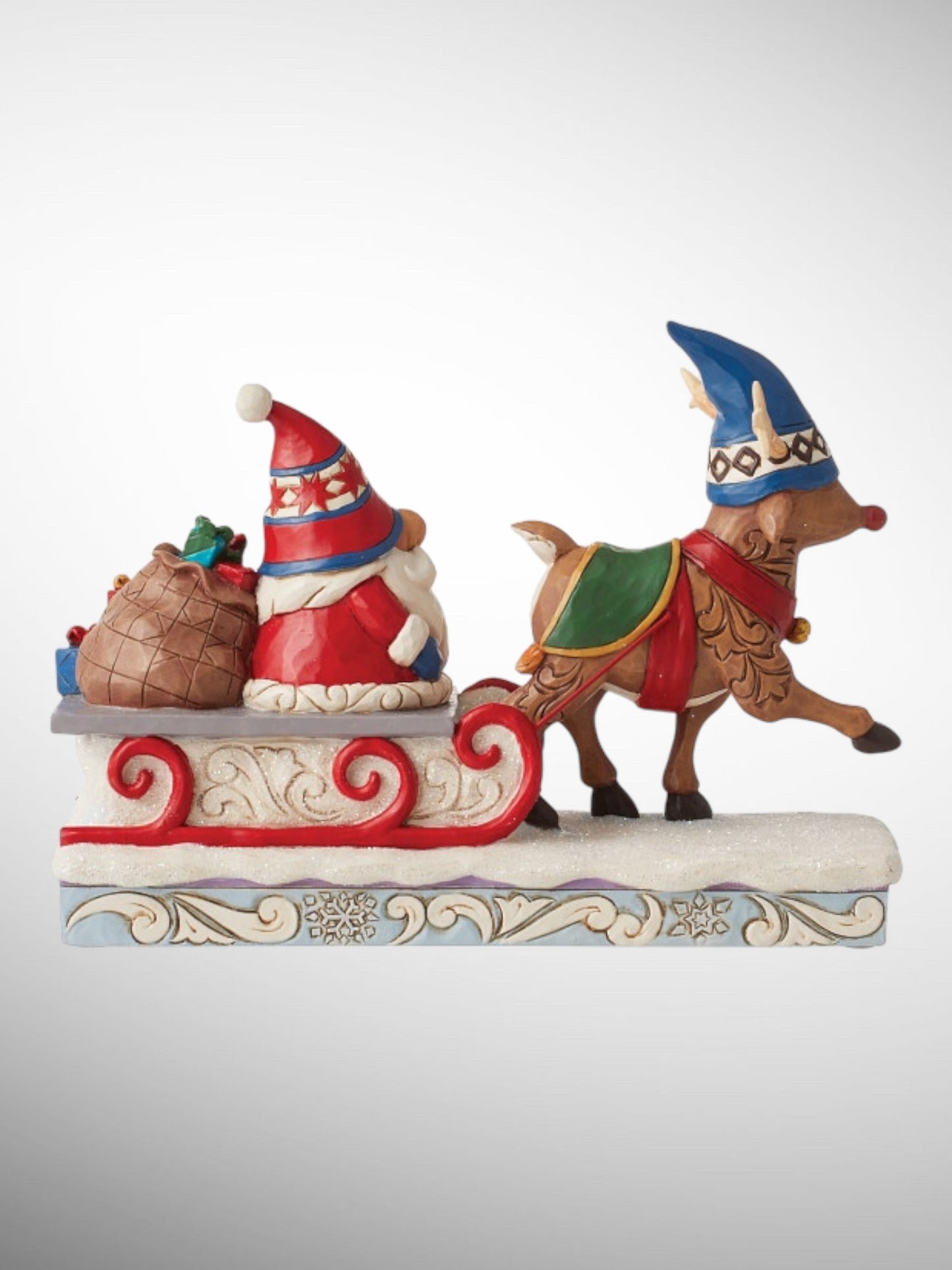 Jim Shore Heartwood Creek - Traveling Toward Christmas Reindeer & Gnome Sled Figurine