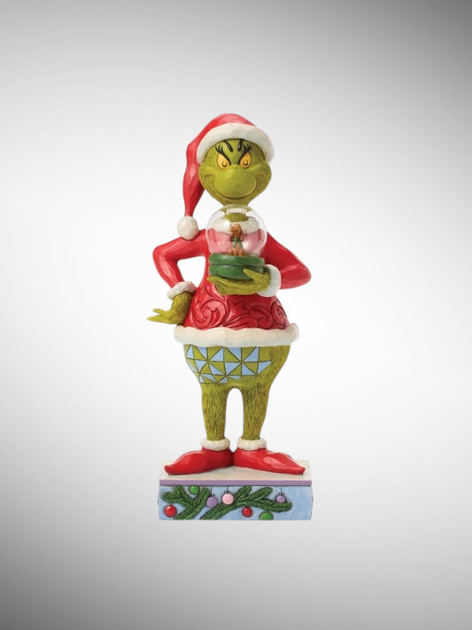 Jim Shore Dr. Seuss The Grinch - Grinch Holding Dome with Max Figurine - PREORDER
