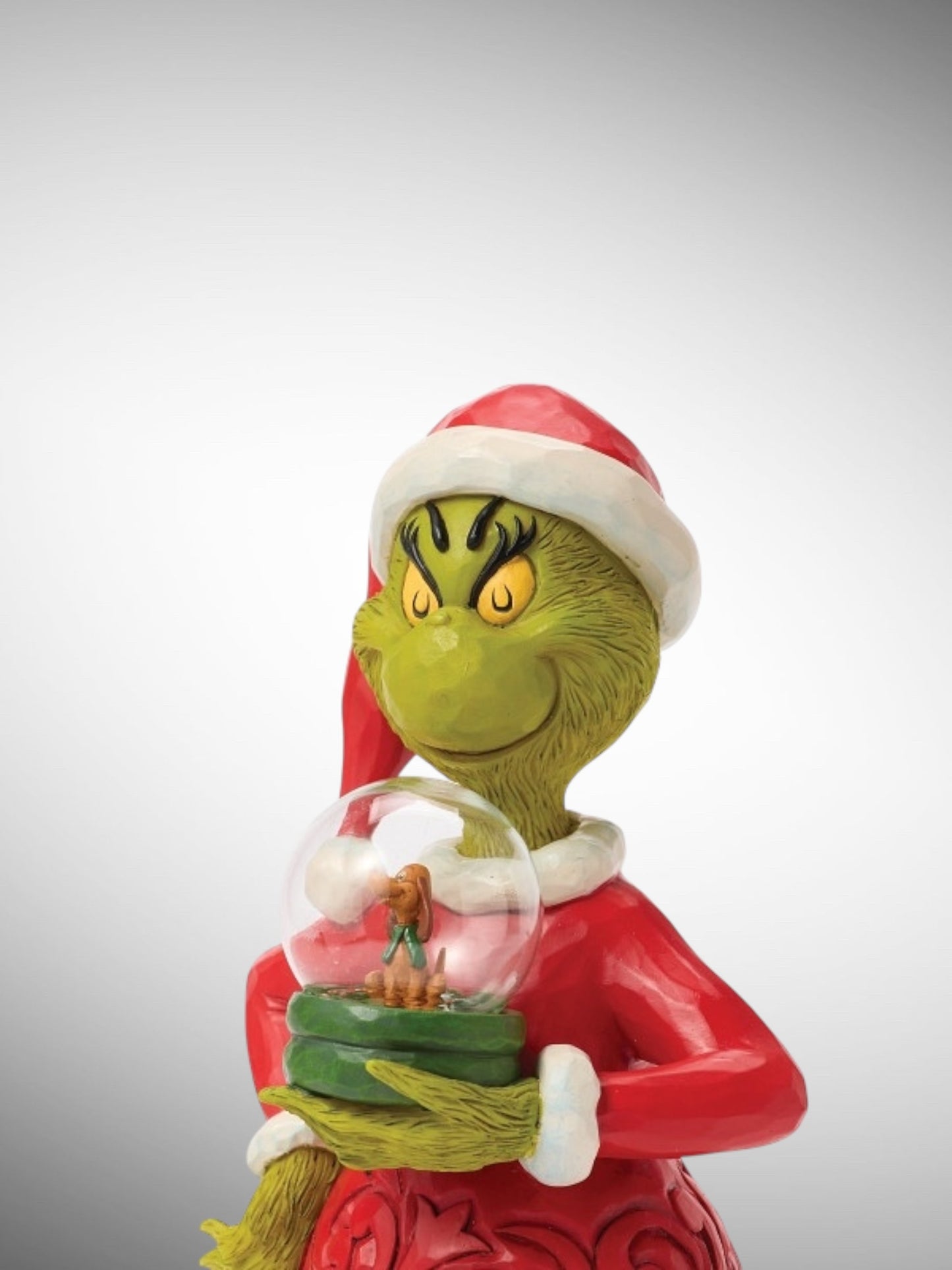 Jim Shore Dr. Seuss The Grinch - Grinch Holding Dome with Max Figurine - PREORDER