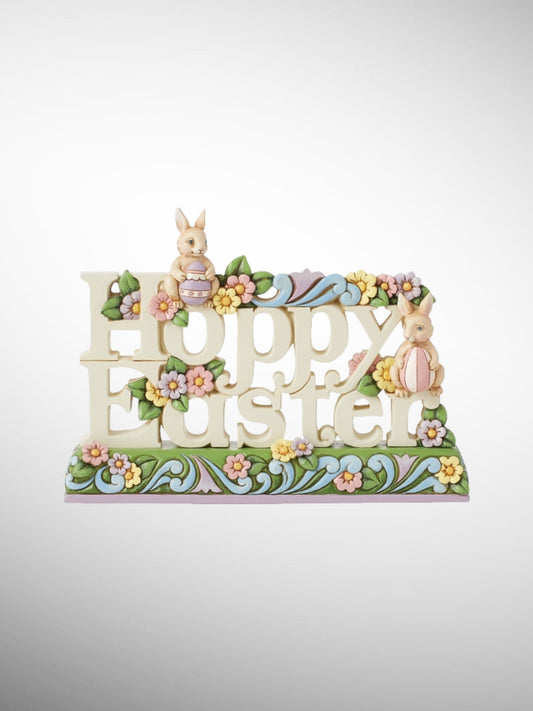 Jim Shore Heartwood Creek - Hoppy Easter Bunny Sign Figurine