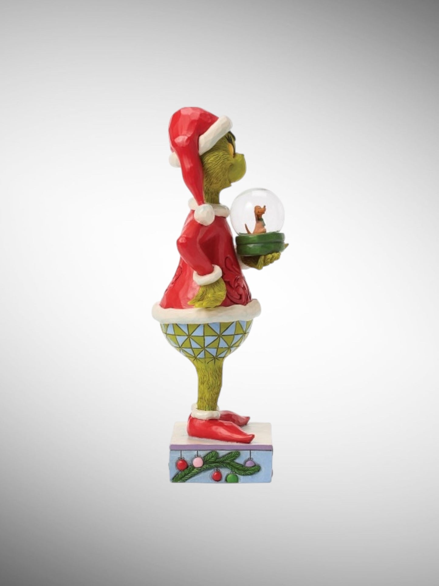 Jim Shore Dr. Seuss The Grinch - Grinch Holding Dome with Max Figurine - PREORDER