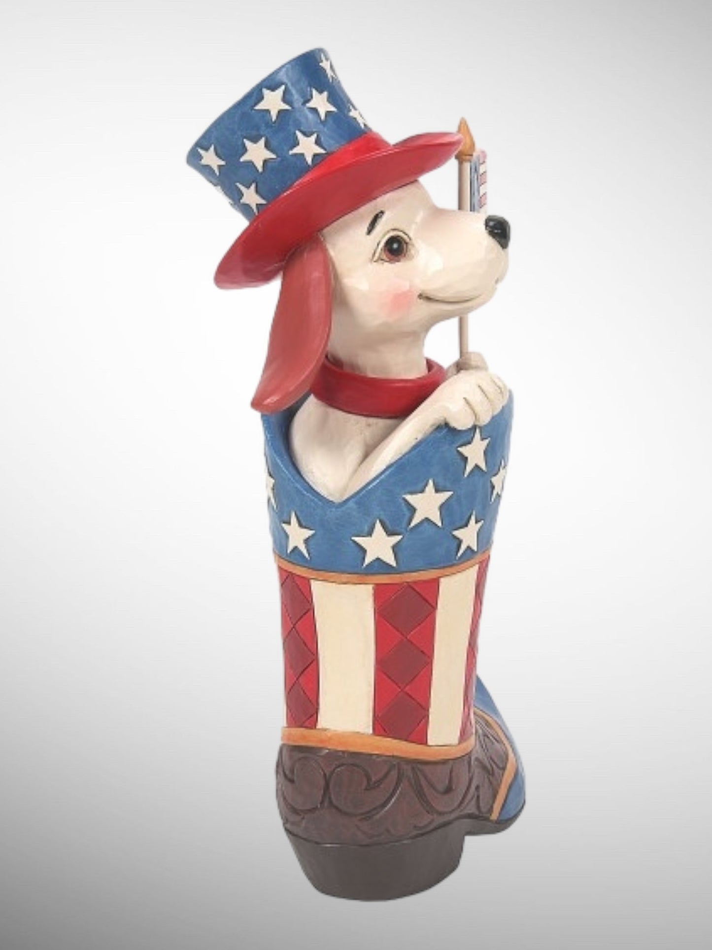 Jim Shore Heartwood Creek - Star Spangled Style Patriotic Dog in Boot Figurine