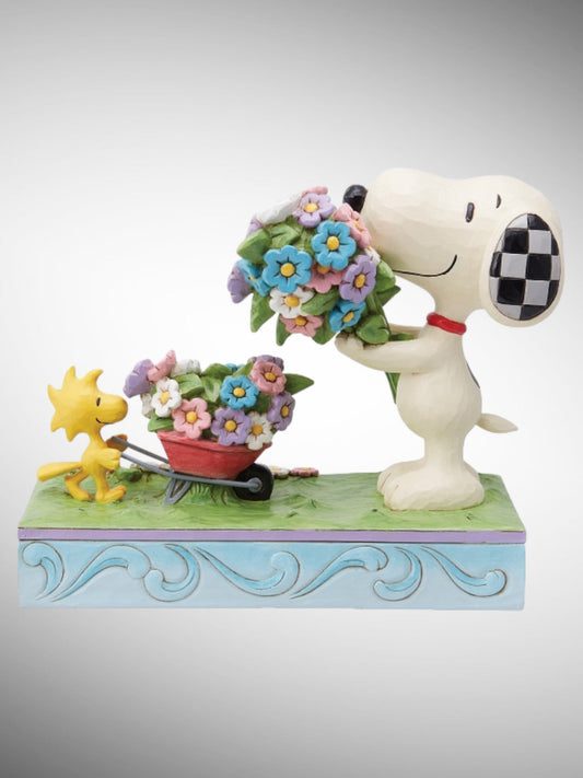 Jim Shore Peanuts - Fresh Picked Blooms Snoopy Woodstock Flowers Figurine