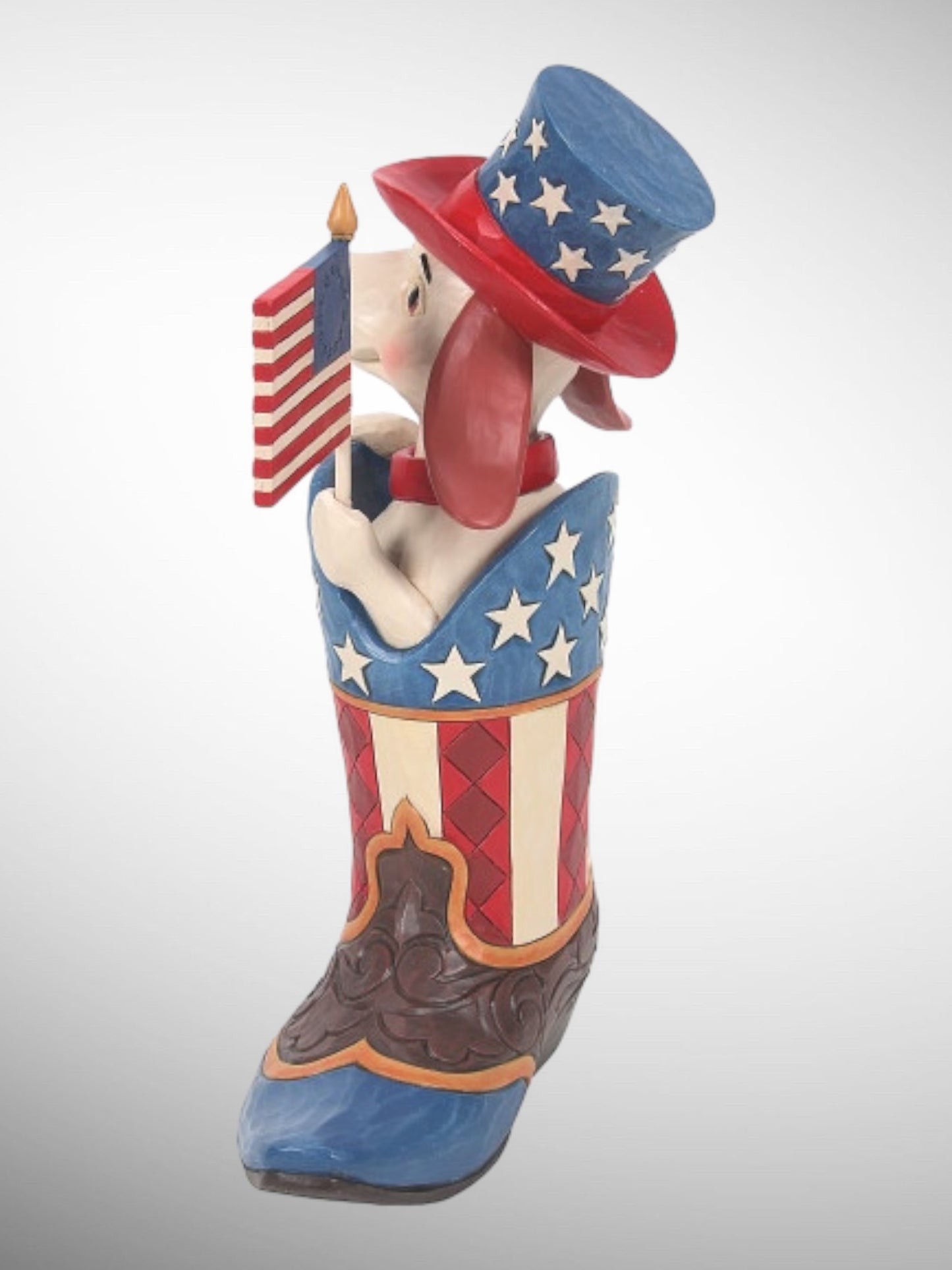 Jim Shore Heartwood Creek - Star Spangled Style Patriotic Dog in Boot Figurine