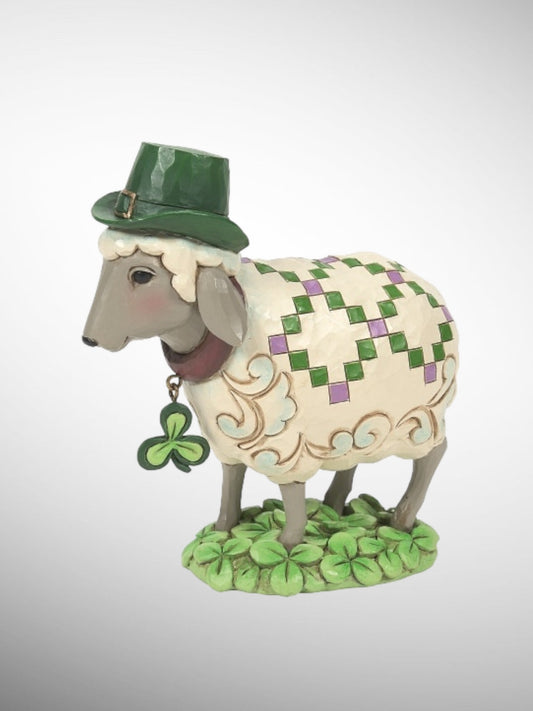 Jim Shore Heartwood Creek - Mini Irish Woolie Sheep in Clover Patch Figurine