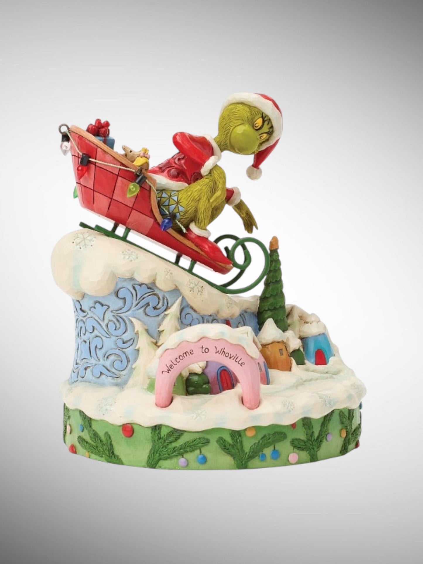 Jim Shore Dr. Seuss The Grinch - Grinch on Small Sled Figurine - PREORDER