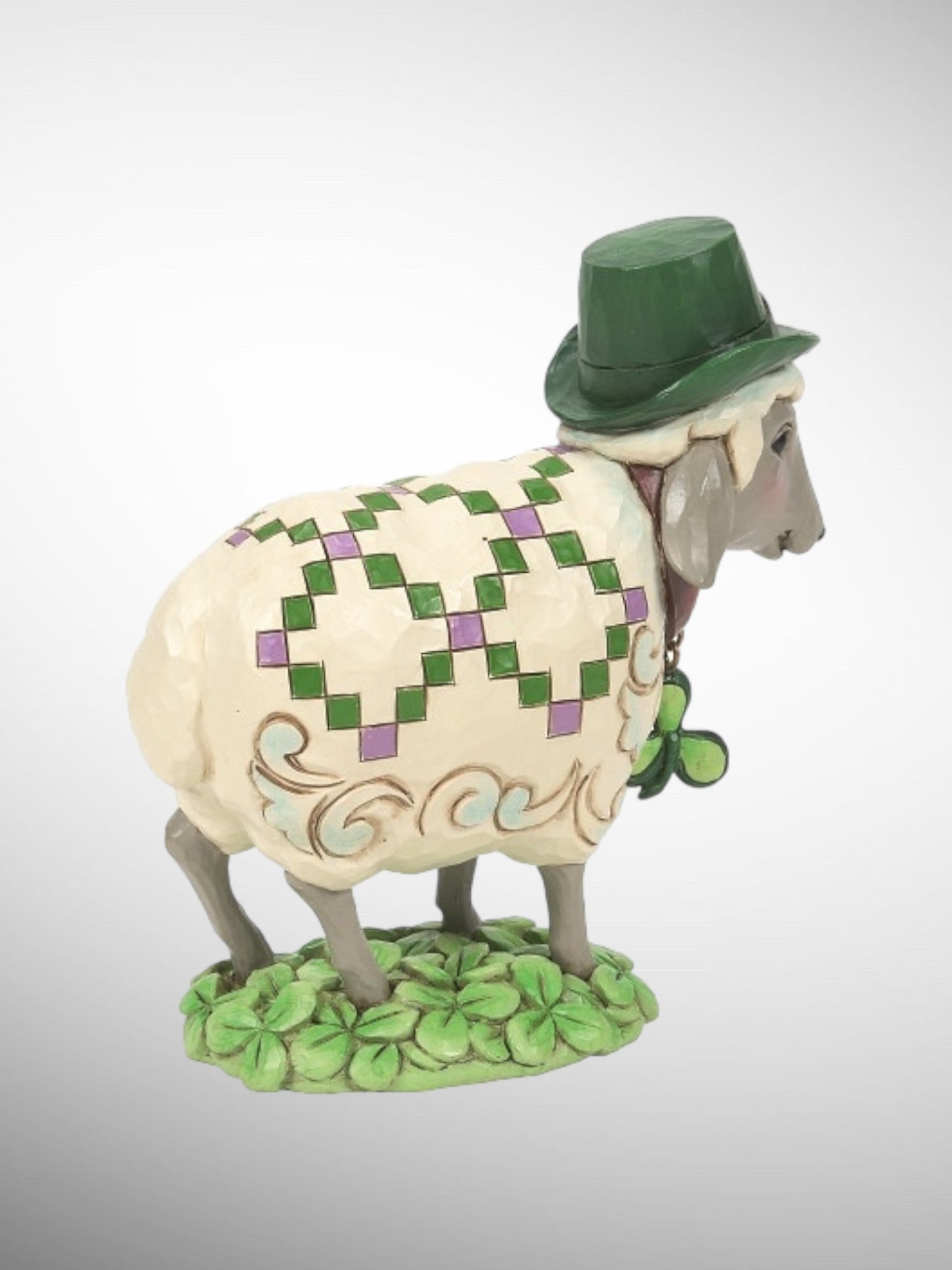 Jim Shore Heartwood Creek - Mini Irish Woolie Sheep in Clover Patch Figurine