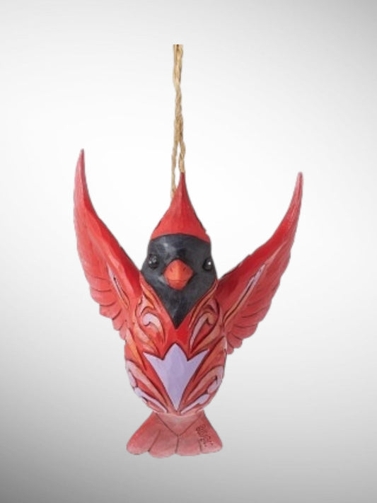 Jim Shore Heartwood Creek - Caring Cardinal in Flight Ornament Figurine