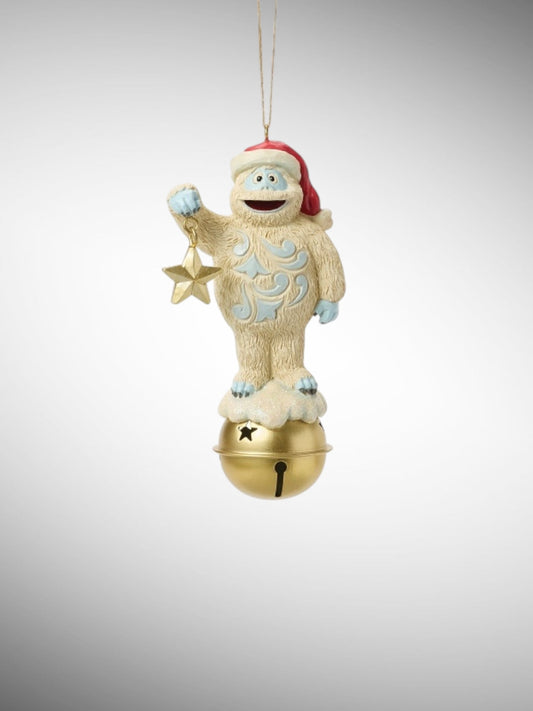 Jim Shore Rudolph Traditions - Bumble Dangling Star on Bell Hanging Ornament - PREORDER