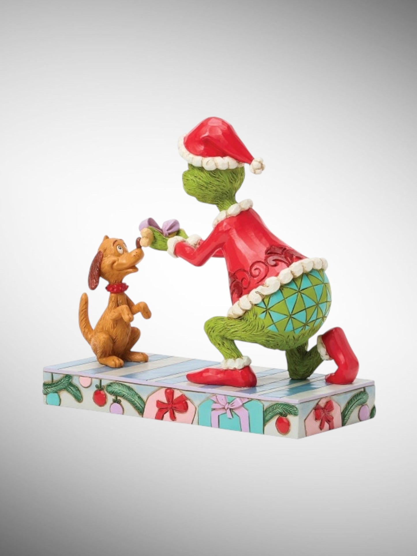 Jim Shore Dr. Seuss The Grinch - Grinch Giving Max a Bone Figurine - PREORDER