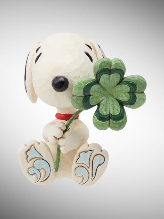 Jim Shore Peanuts - Snoopy with Clover Shamrock St. Patrick's Day Irish Mini Figurine