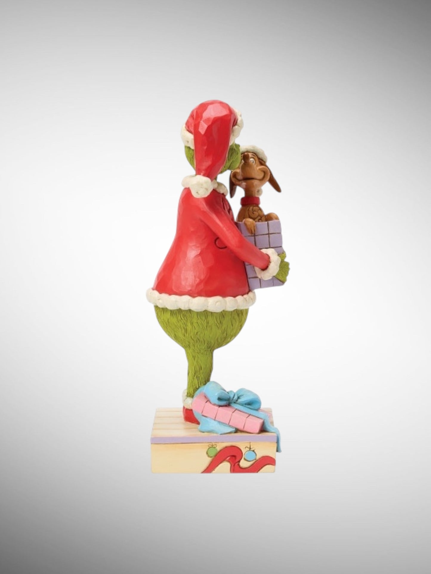 Jim Shore Dr. Seuss The Grinch - Grinch Holding Gift with Max Figurine - PREORDER