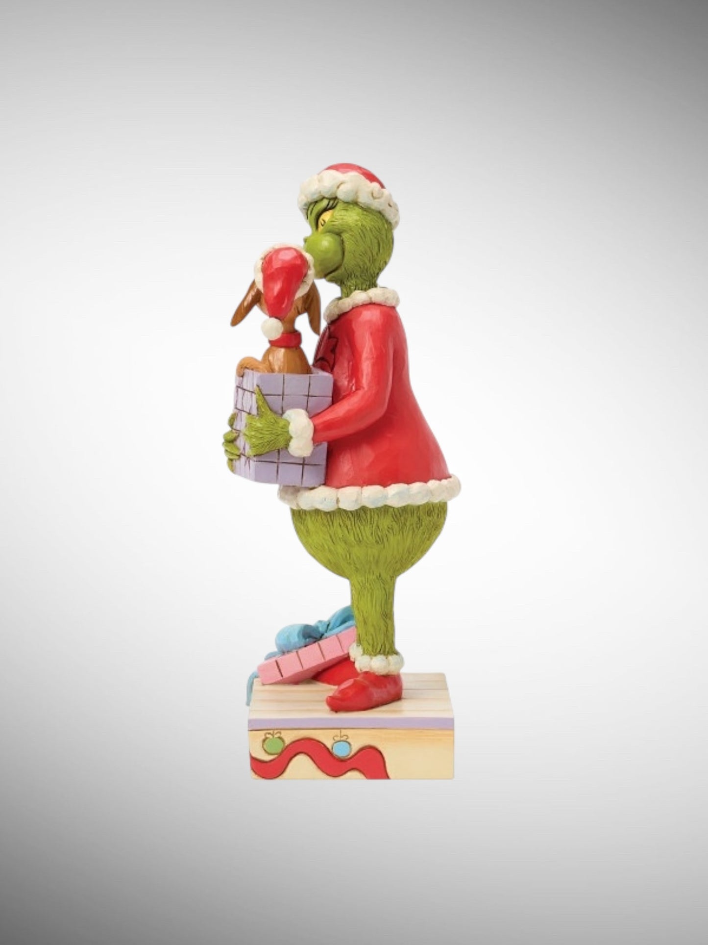 Jim Shore Dr. Seuss The Grinch - Grinch Holding Gift with Max Figurine - PREORDER