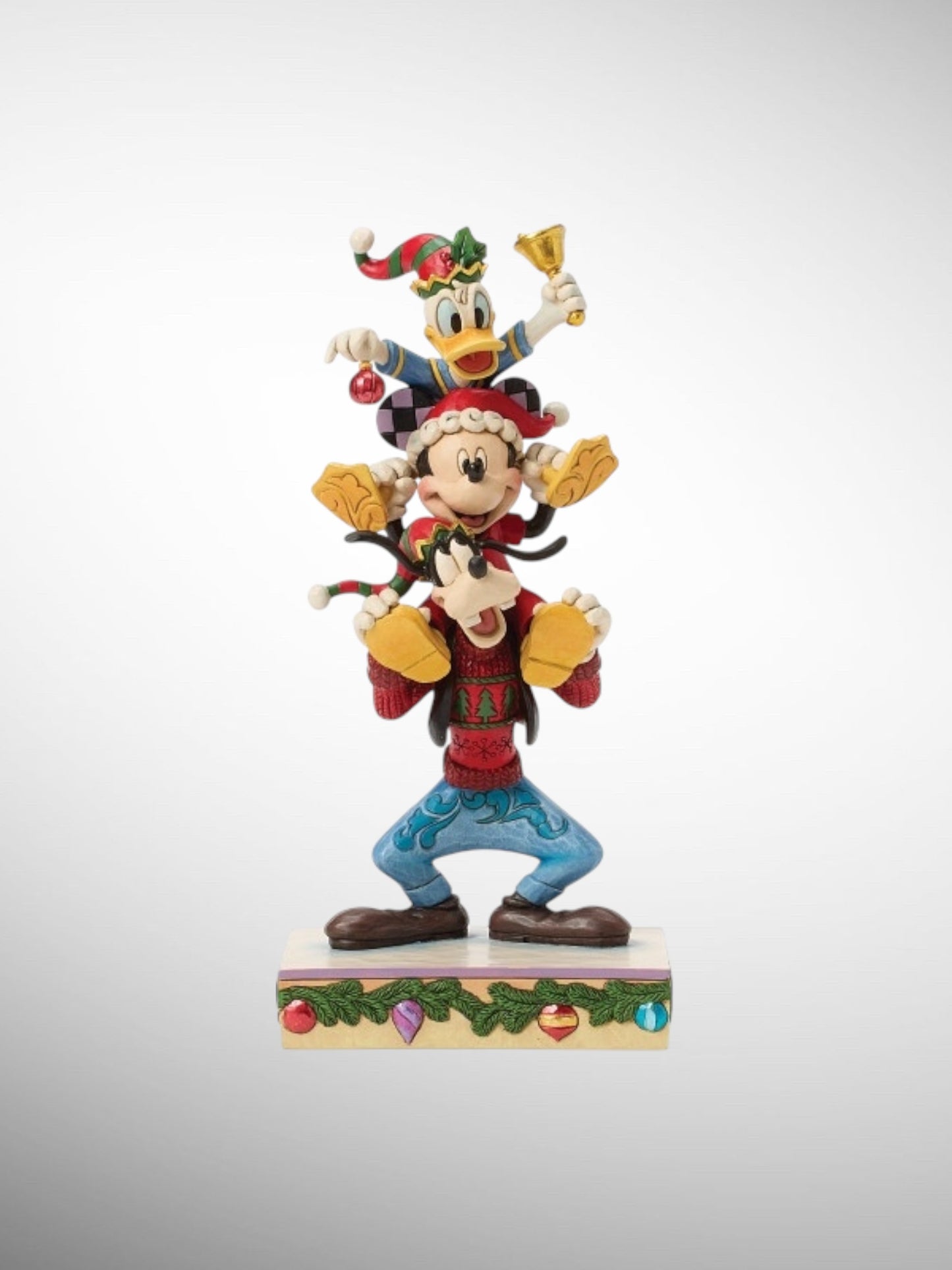 Jim Shore Disney Traditions -  A Holiday Pile Up Christmas Mickey Goofy Donald Figurine - PREORDER