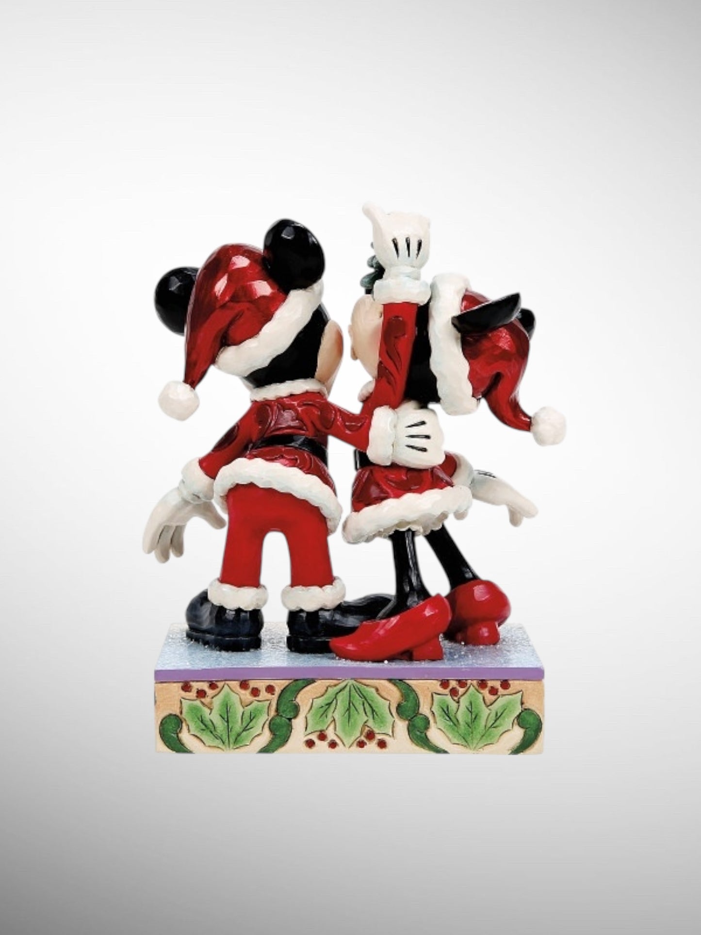 Jim Shore Disney Traditions -  Mistletoe Moments Christmas Mickey Minnie Figurine - PREORDER