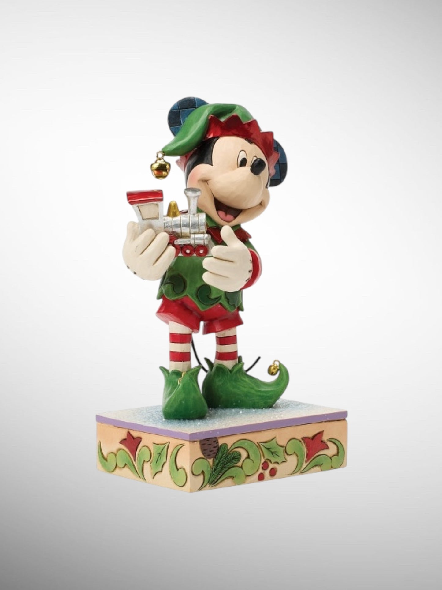Jim Shore Disney Traditions -  Elf on Track Christmas Mickey Figurine - PREORDER