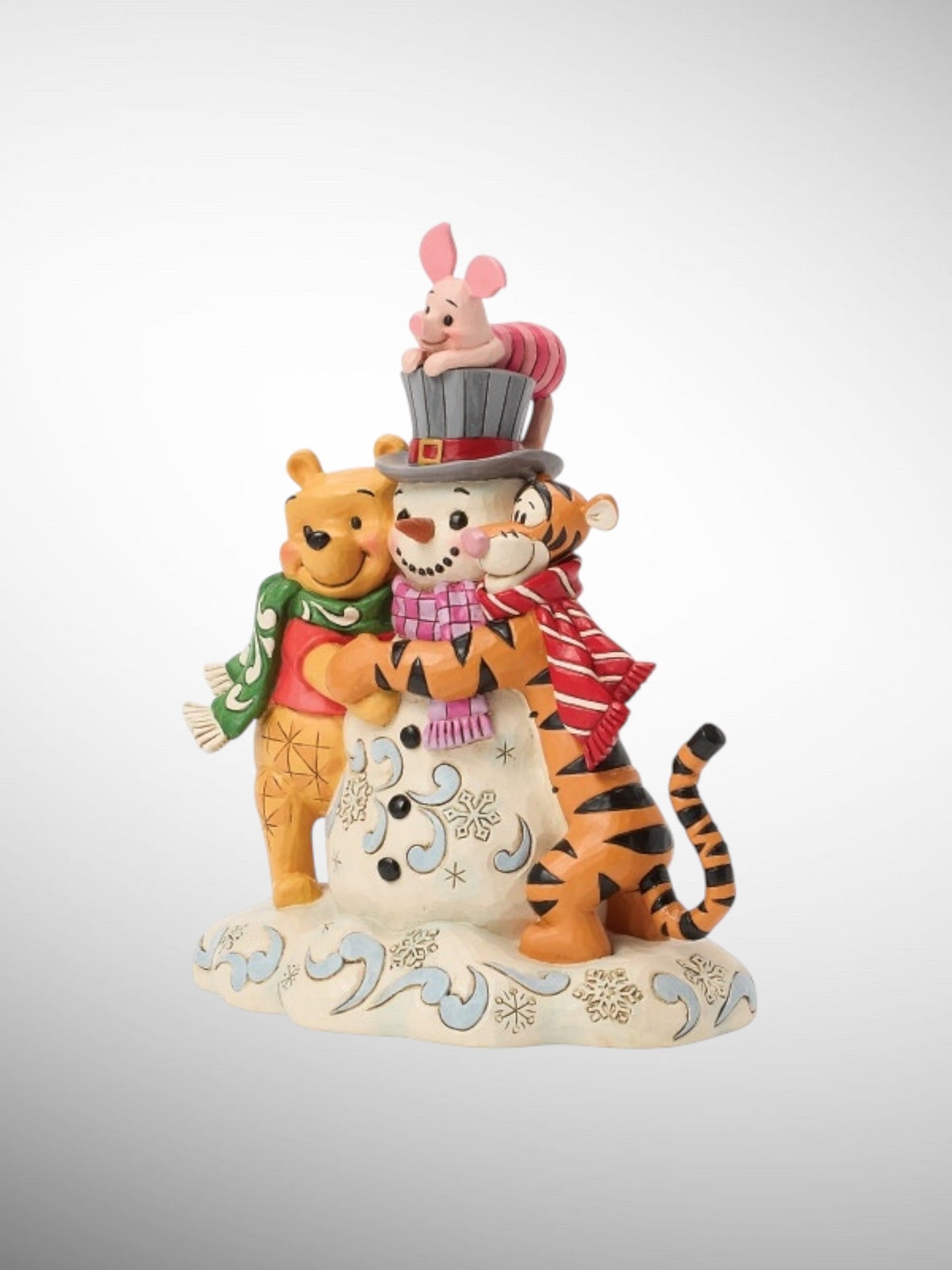 Jim Shore Disney Traditions -  A Chilly Creation Christmas Snowman Pooh Tigger Piglet Figurine - PREORDER