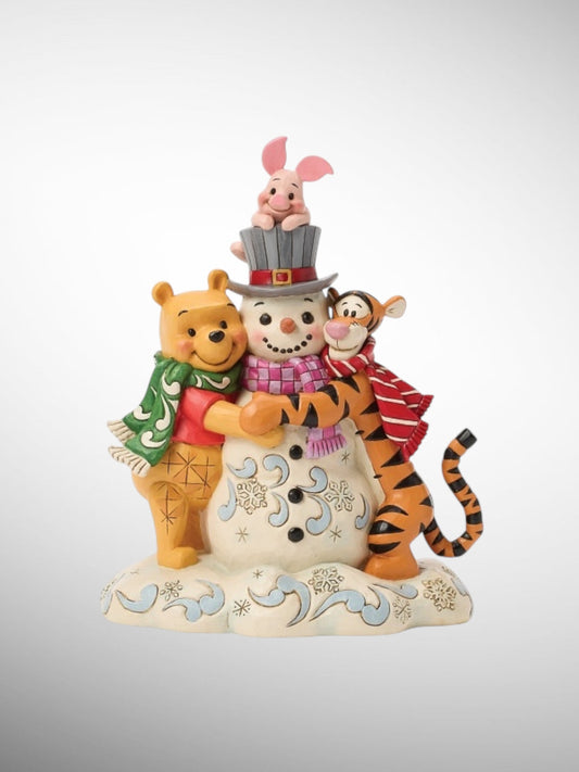 Jim Shore Disney Traditions -  A Chilly Creation Christmas Snowman Pooh Tigger Piglet Figurine - PREORDER
