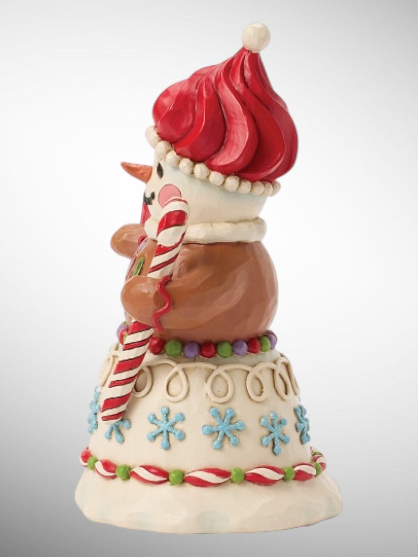 Jim Shore Gingerbread Christmas - Time For A Sweet Treat Snowman Figurine - PREORDER