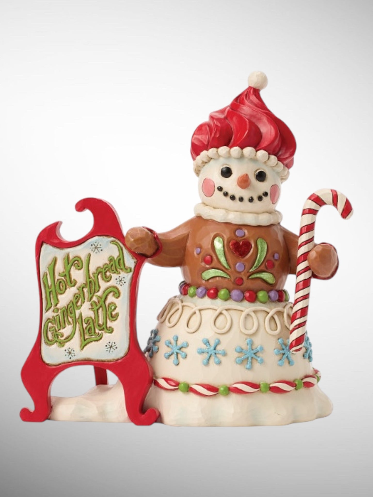 Jim Shore Gingerbread Christmas - Time For A Sweet Treat Snowman Figurine - PREORDER