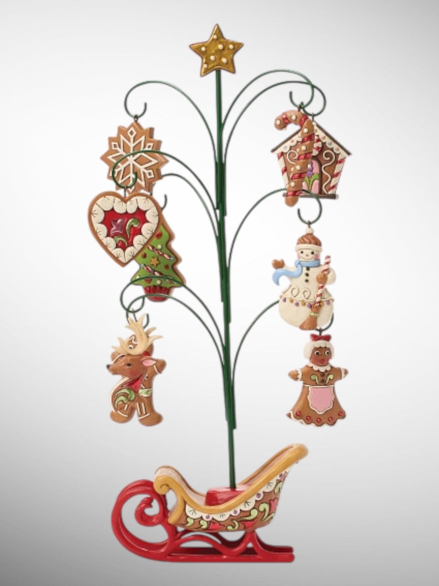 Jim Shore Gingerbread Christmas - Tree of Treasures with Cookie Ornaments Figurine - PREORDER