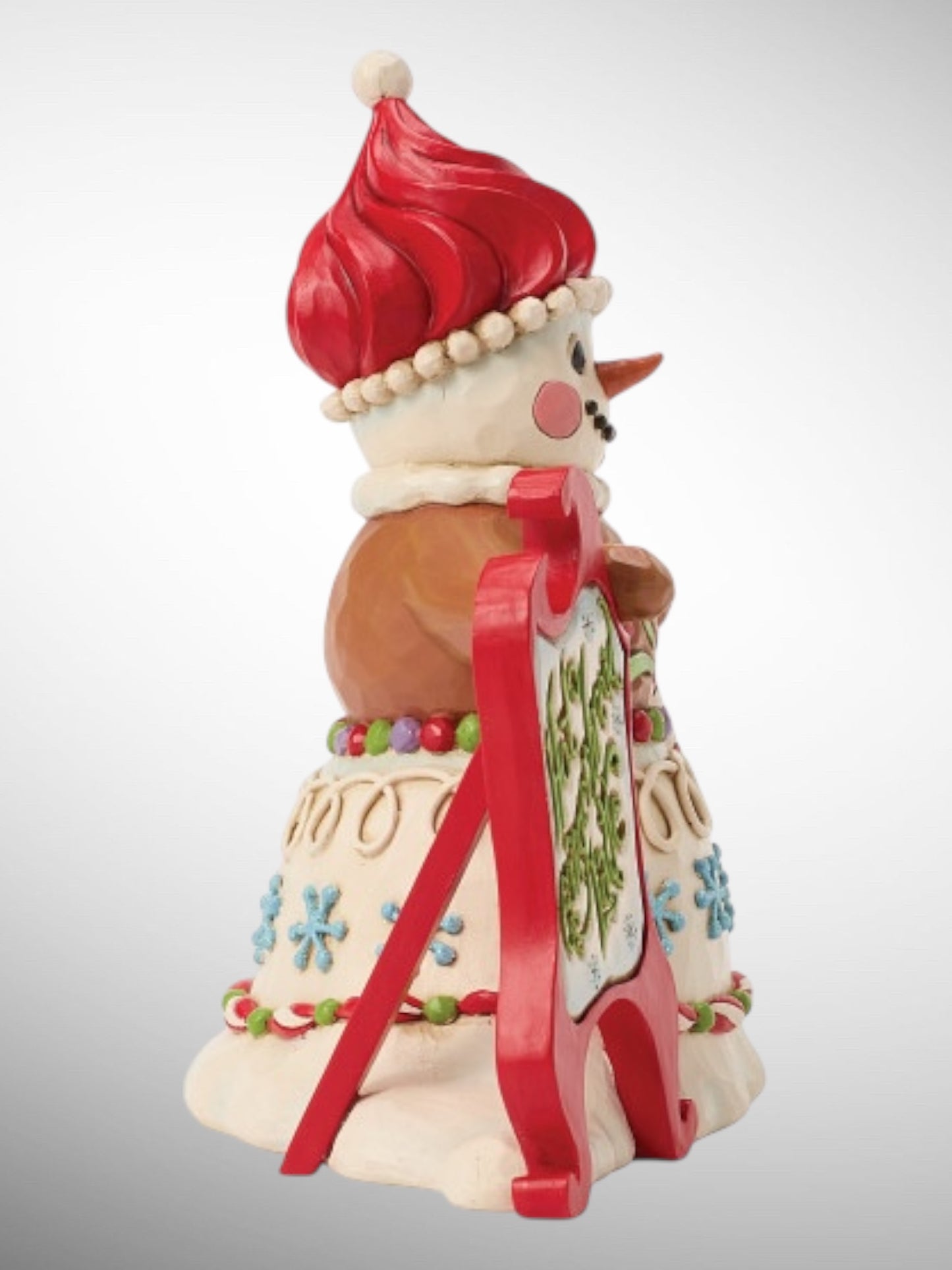 Jim Shore Gingerbread Christmas - Time For A Sweet Treat Snowman Figurine - PREORDER
