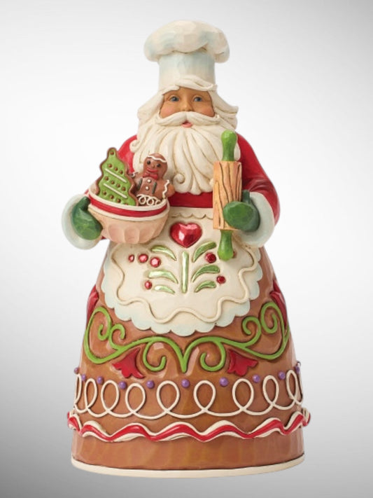 Jim Shore Gingerbread Christmas - Baking Holiday Magic Santa Figurine - PREORDER