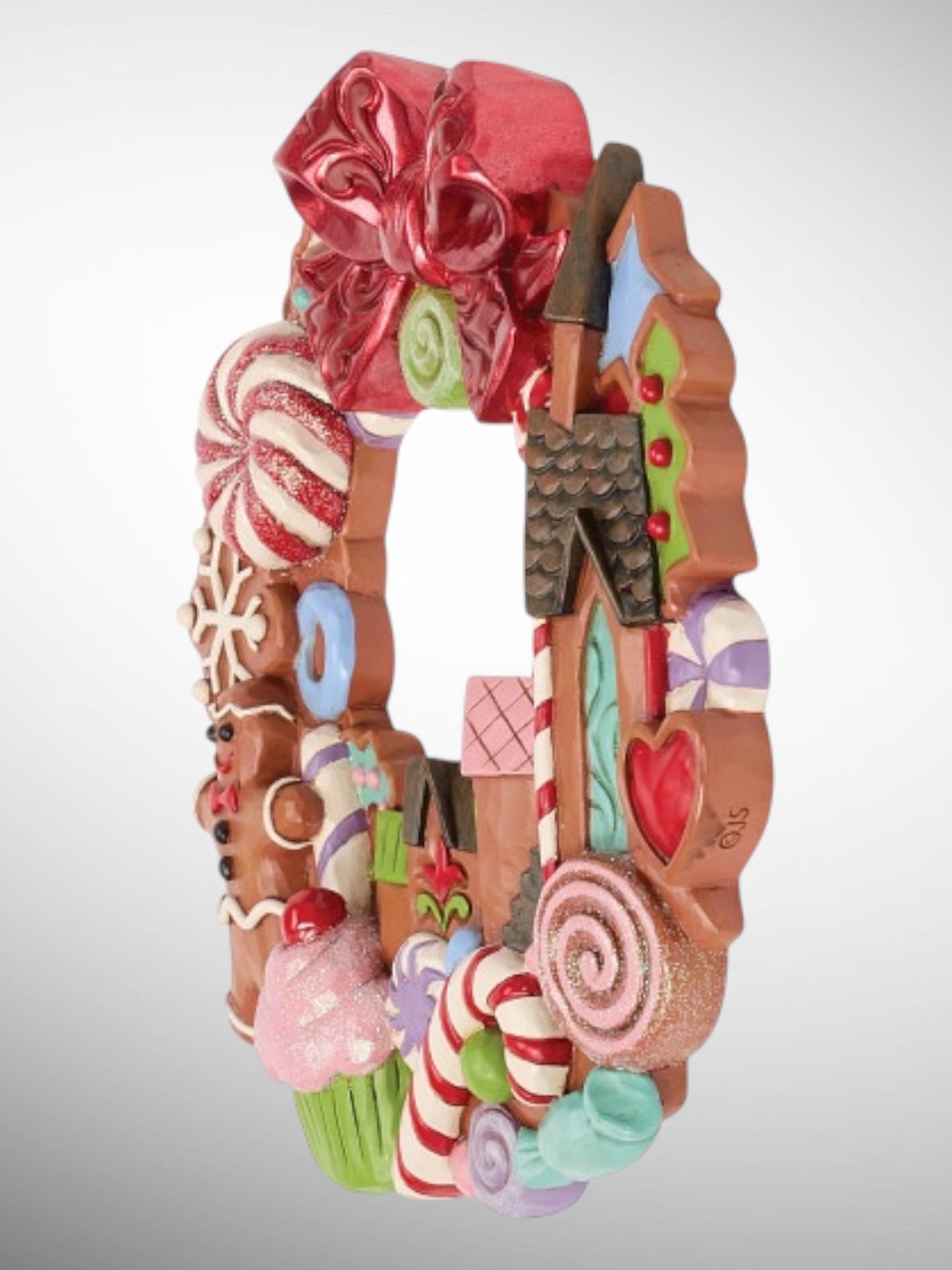 Jim Shore Gingerbread Christmas - Circle In Sweets Gingerbread Wall Wreath Figurine - PREORDER