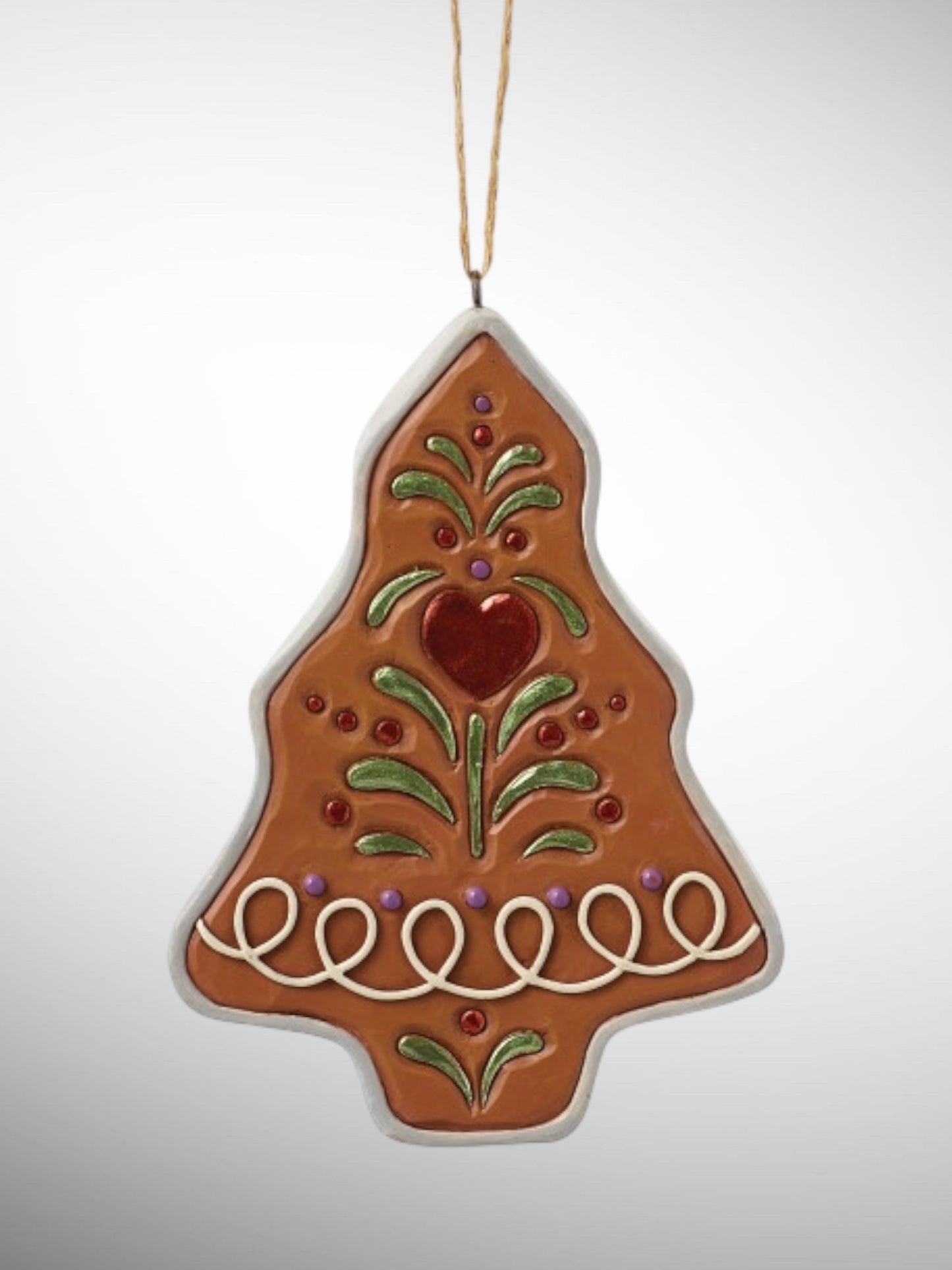 Jim Shore Gingerbread Christmas - Cookie Cutter Santa Hanging Ornament - PREORDER