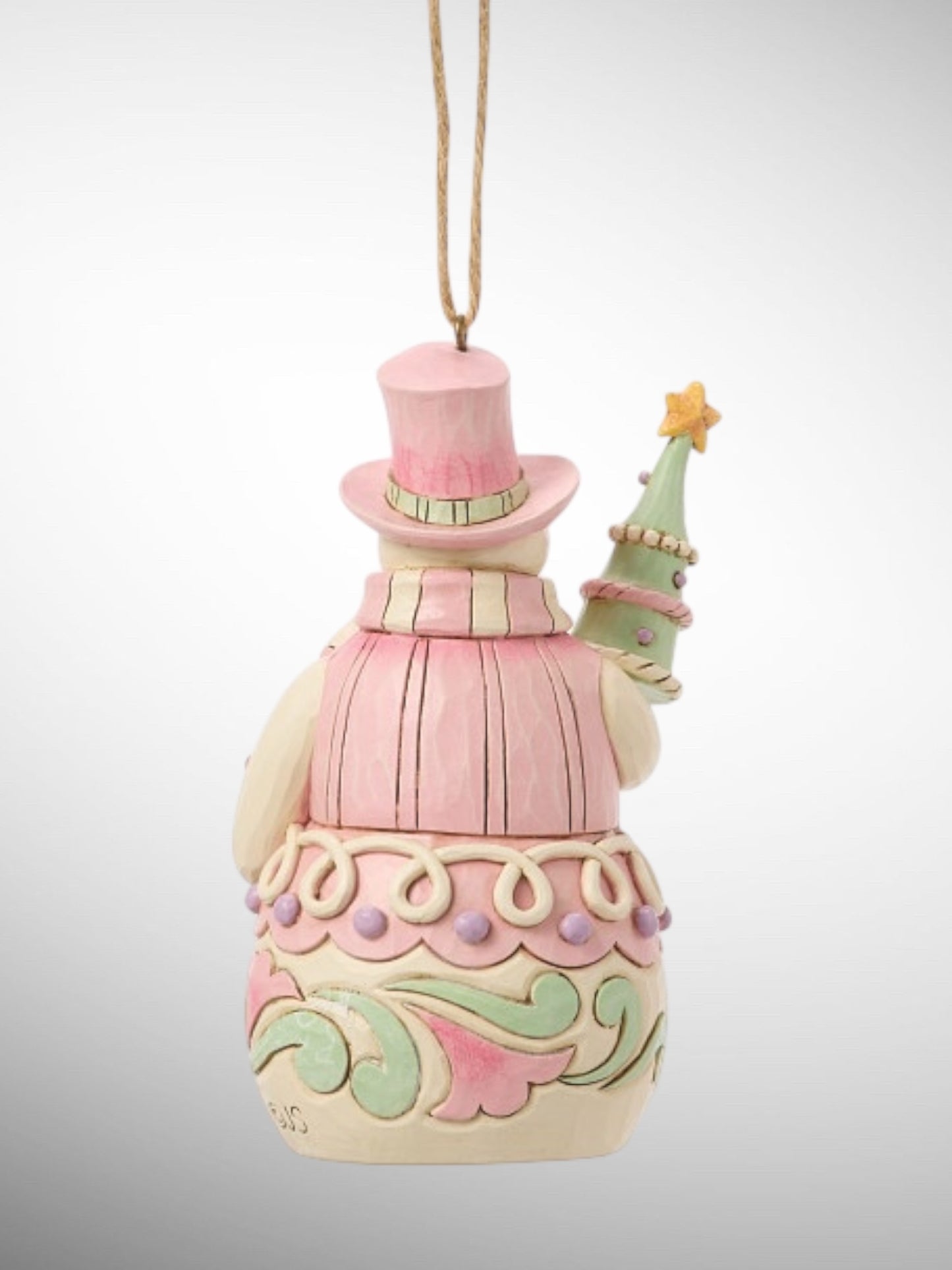 Jim Shore Heartwood Creek - Heartwood Sweets Snowman with Tree Christmas Hanging Ornament - PREORDER