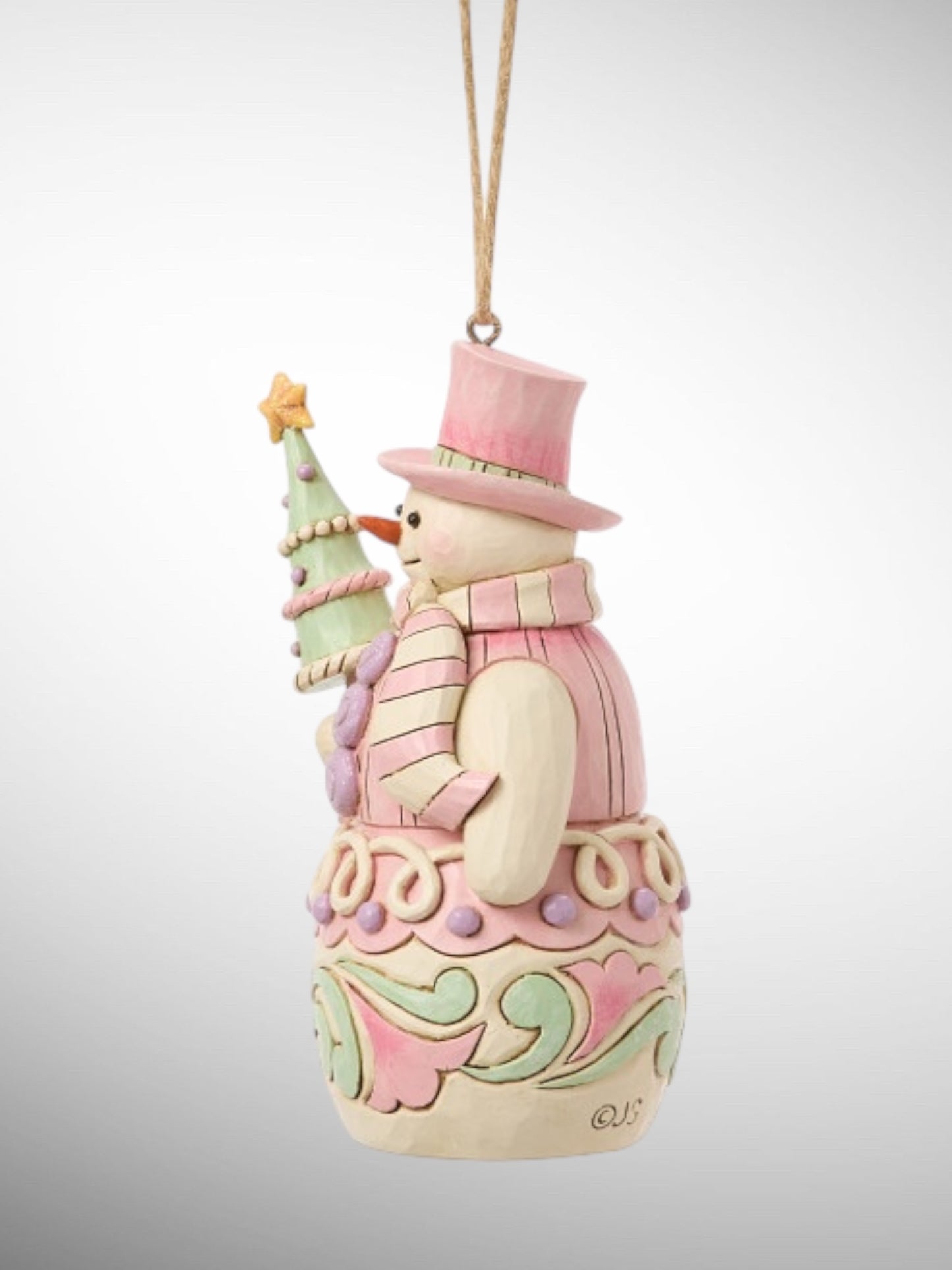 Jim Shore Heartwood Creek - Heartwood Sweets Snowman with Tree Christmas Hanging Ornament - PREORDER