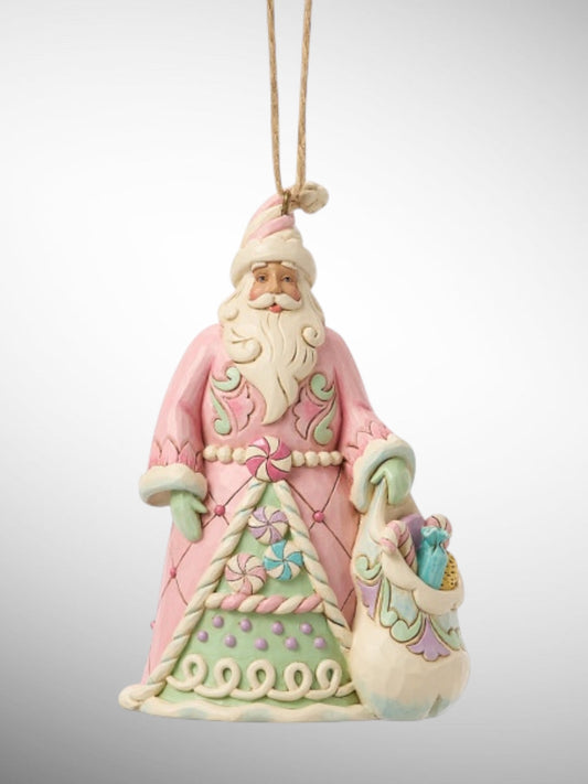 Jim Shore Heartwood Creek - Heartwood Sweets Santa with Bag of Candy Hanging Ornament - PREORDER