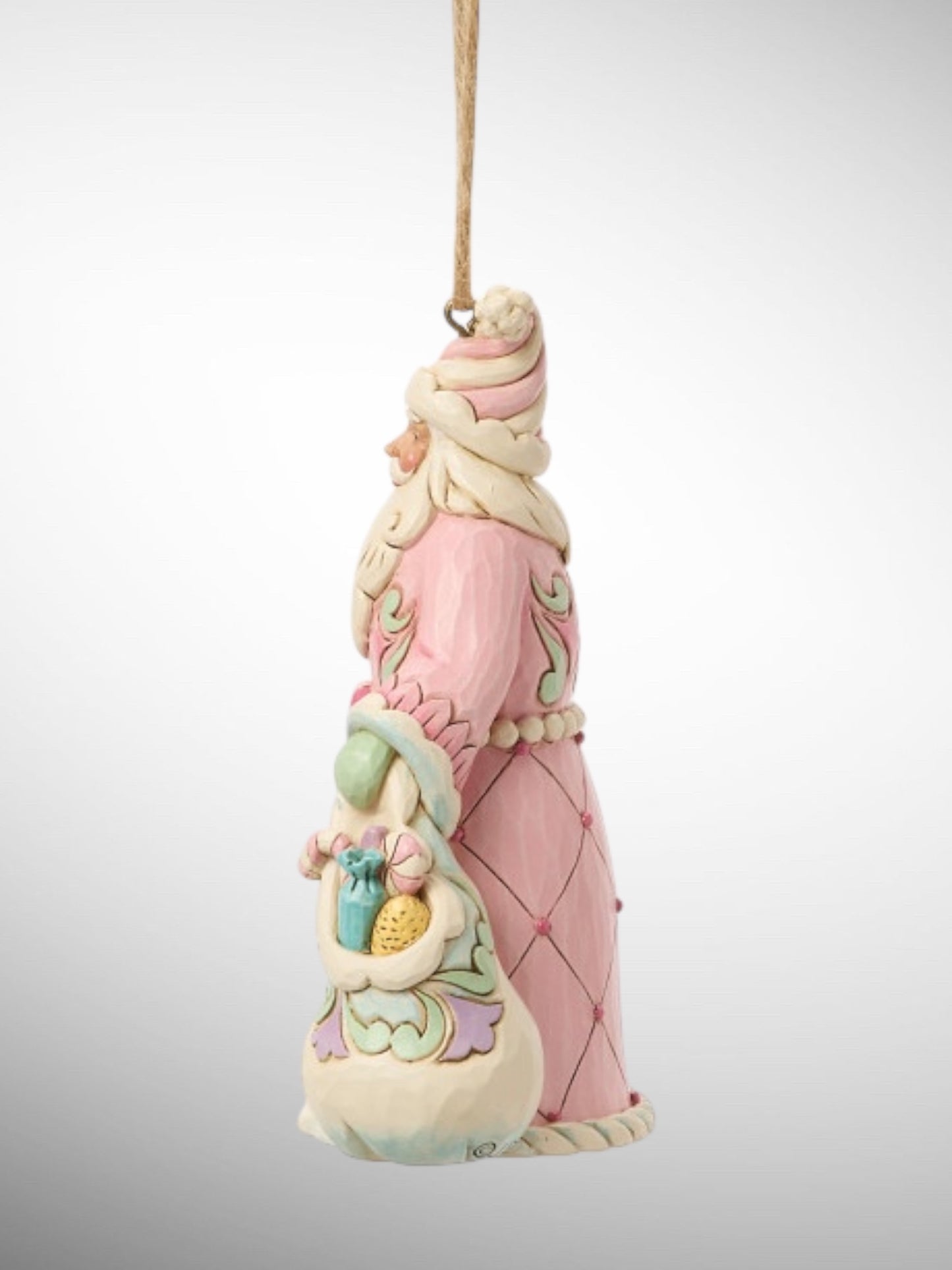 Jim Shore Heartwood Creek - Heartwood Sweets Santa with Bag of Candy Hanging Ornament - PREORDER