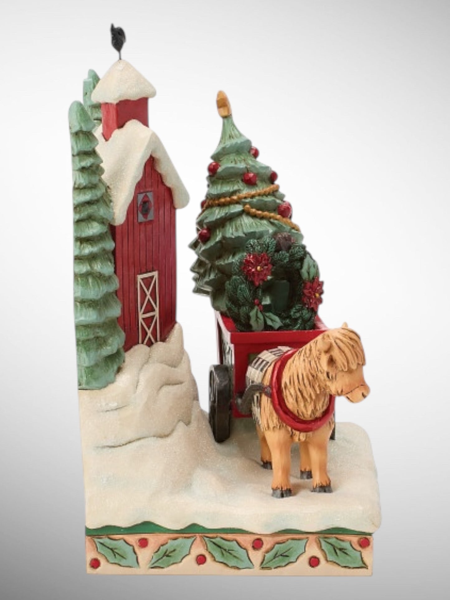 Jim Shore Heartwood Creek - Highland Glen Full of Christmas Spirit Barn Scene Figurine - PREORDER