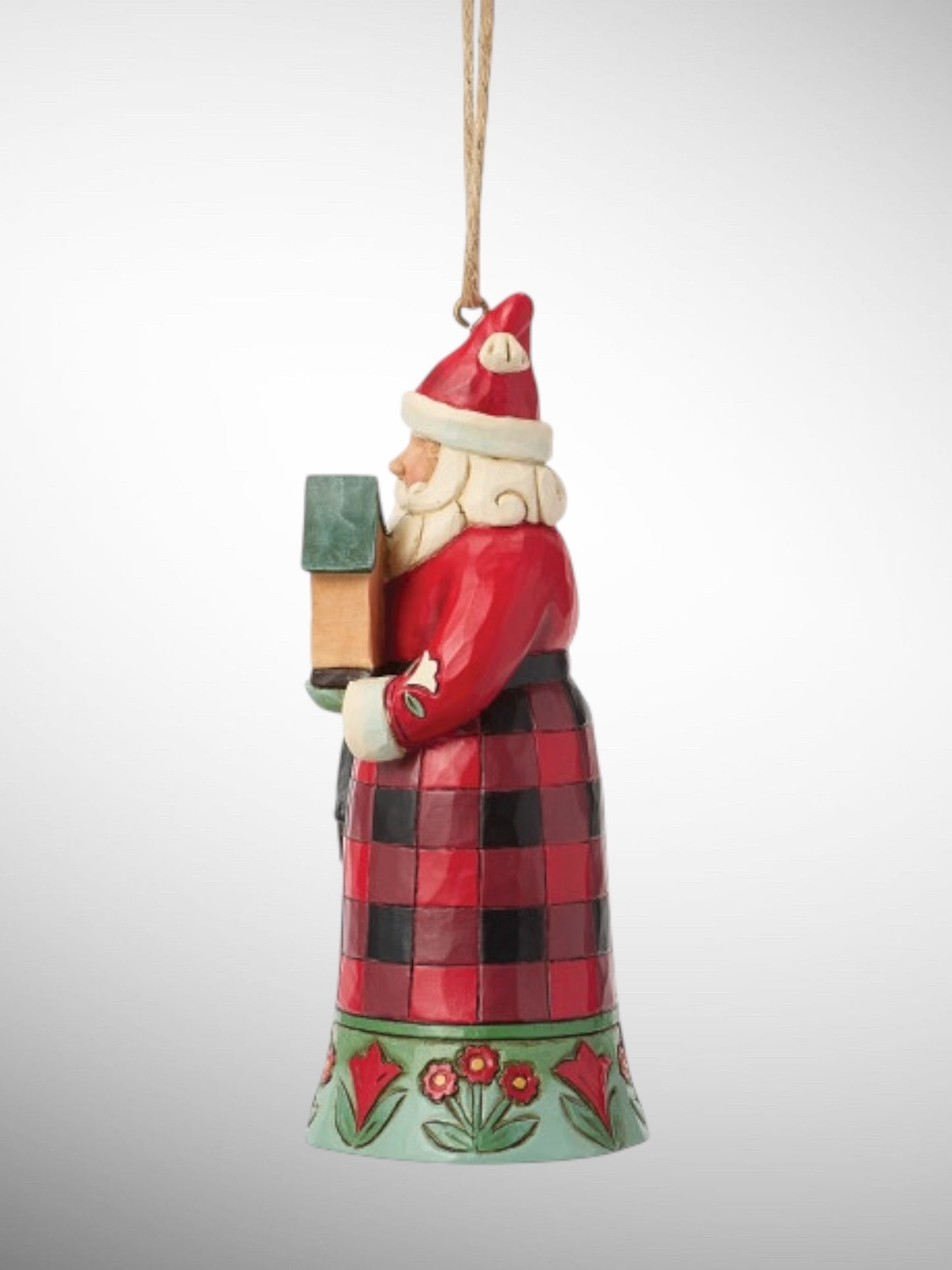 Jim Shore Heartwood Creek - Highland Glen Santa with Cardinal Hanging Ornament - PREORDER