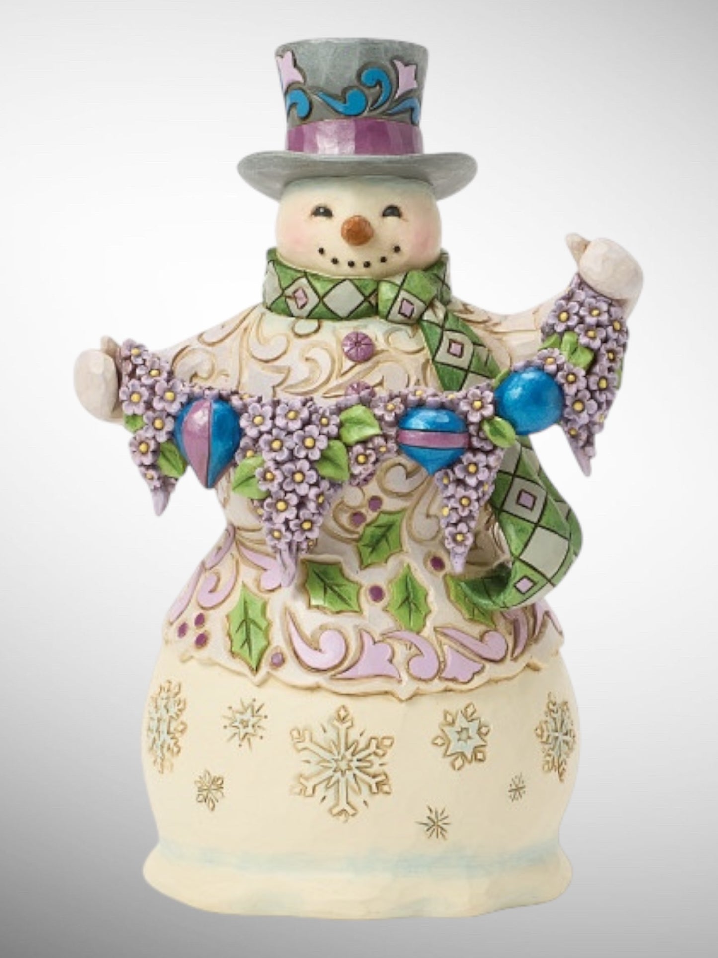 Jim Shore Heartwood Creek - Regal Winter Purple Snowman Christmas Figurine - PREORDER