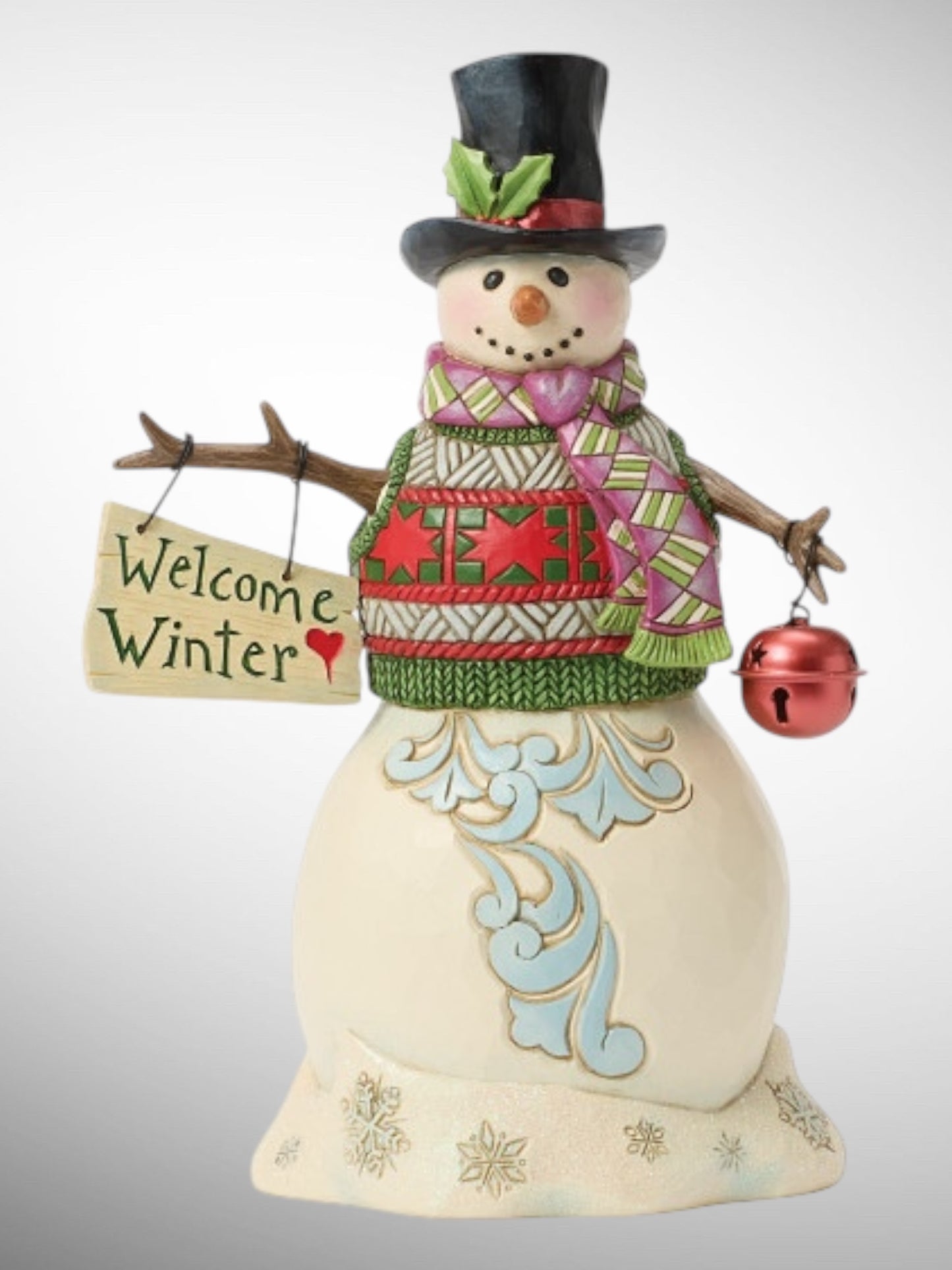 Jim Shore Heartwood Creek - Signs of the Times Welcome Winter Snowman Christmas Figurine - PREORDER