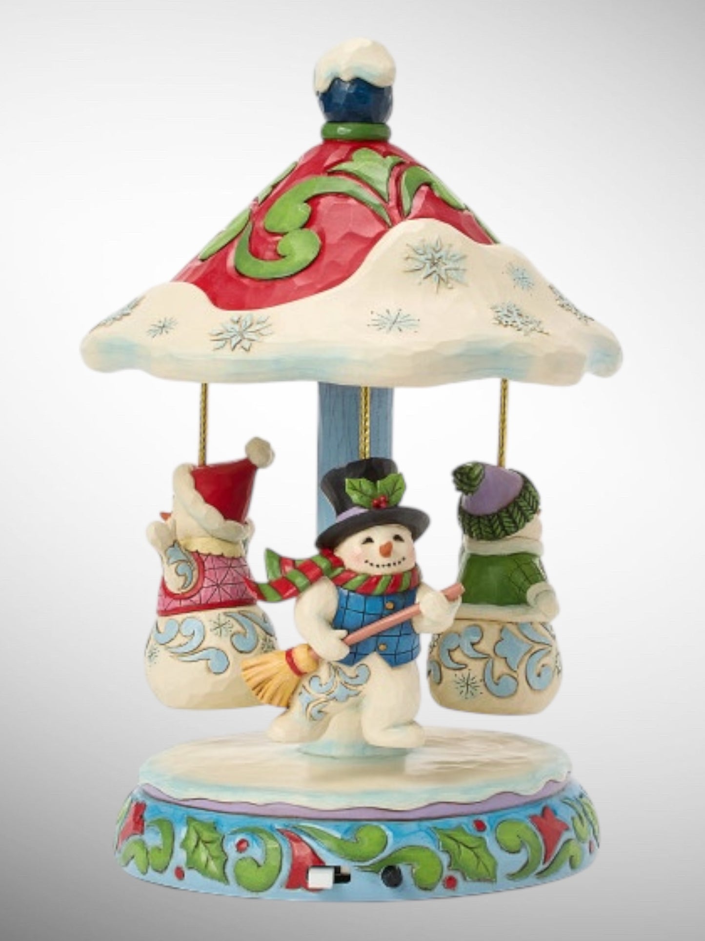 Jim Shore Heartwood Creek - Winter Dancers Snowman Carousel Musical Christmas Figurine - PREORDER