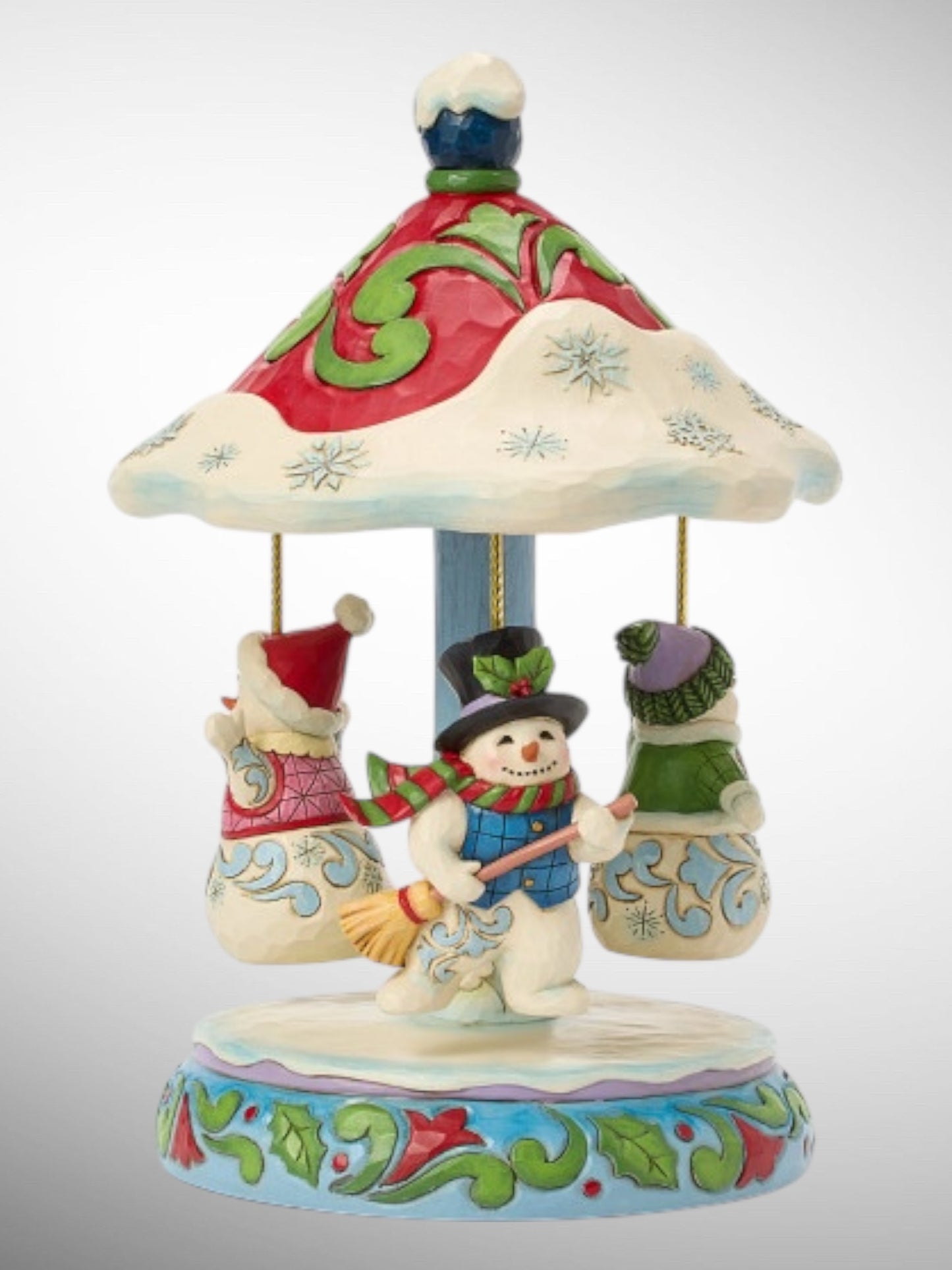 Jim Shore Heartwood Creek - Winter Dancers Snowman Carousel Musical Christmas Figurine - PREORDER