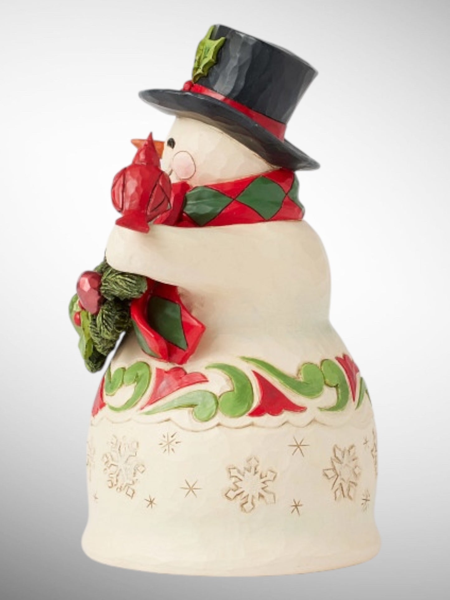 Jim Shore Heartwood Creek - Finishing Touches Snowman Garland Cardinal Christmas Figurine - PREORDER